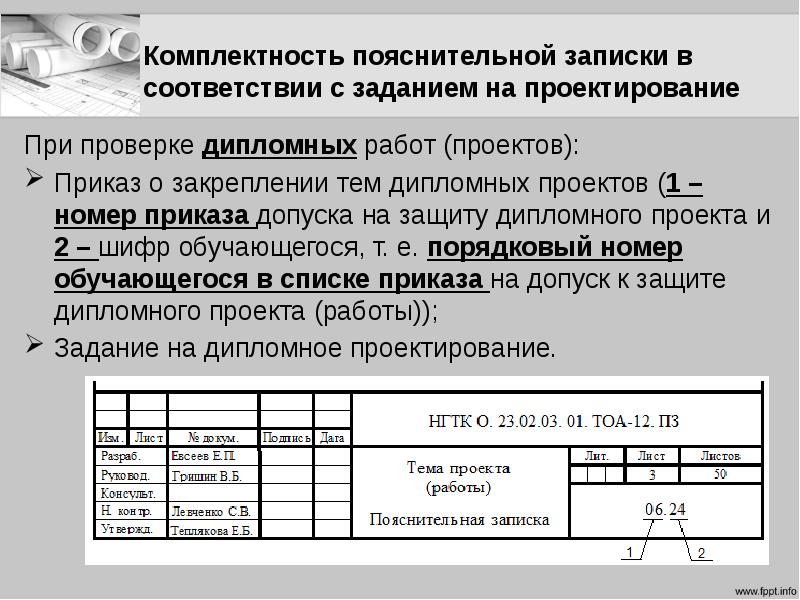 Допуск к защите проекта