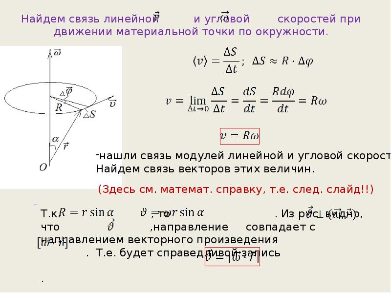 Связь линейной и угловой