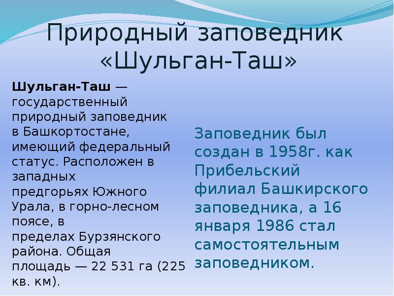 Заповедник башкирский заповедник презентация