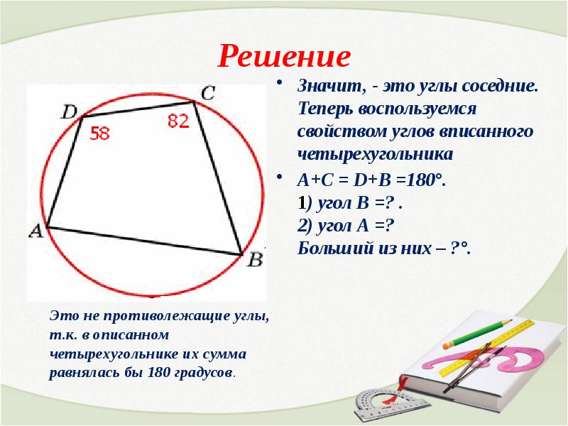 Вписанные и описанные четырехугольники 8 класс мерзляк презентация