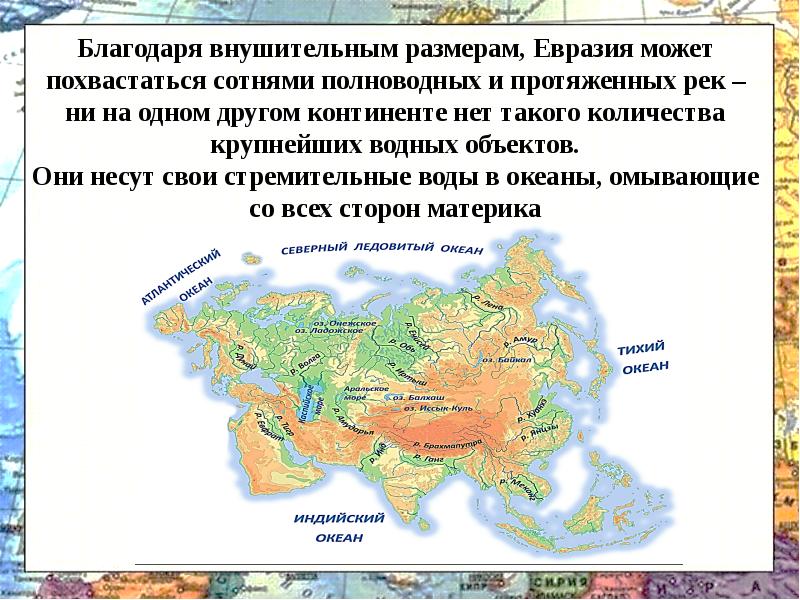 Евразия по плану описания географического положения материка