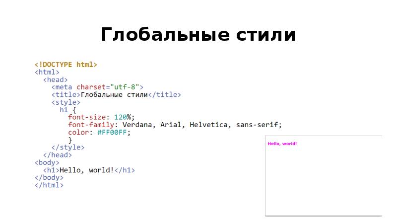 Стили в html. Глобальные стили CSS. Встроенный стиль CSS. Глобальный стиль. Как подключить стили в html.