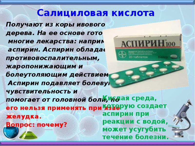 Жаропонижающее средство аспирин получают по следующей схеме