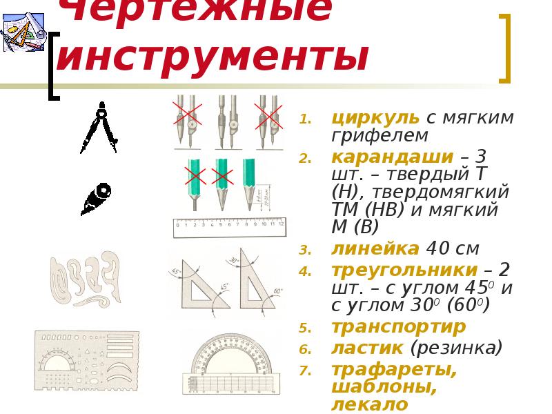 История чертежных инструментов презентация