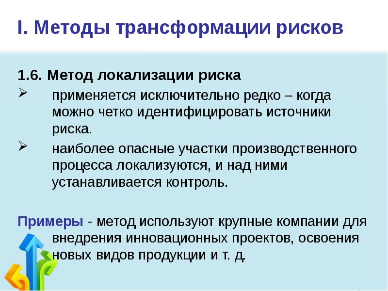 Метод 1 7. Методы локализации рисков. Локализация как метод управления рисками предполагает. Методы локализации рисков пример. Метод управления риска локализация.