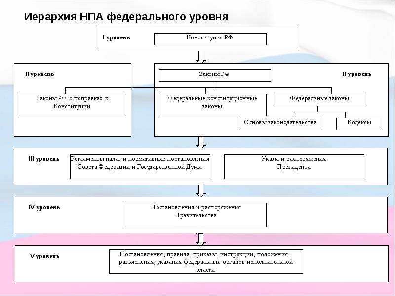 Запишите слово пропущенное в схеме иерархия нормативных правовых актов в россии