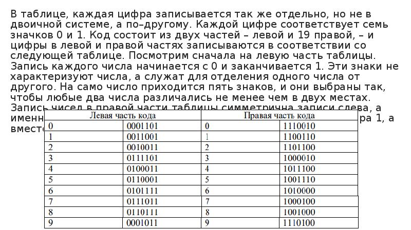 В таблице, каждая цифра записывается так же отдельно, но не в В таблице, каждая цифра записывается так же отдельно, но не в