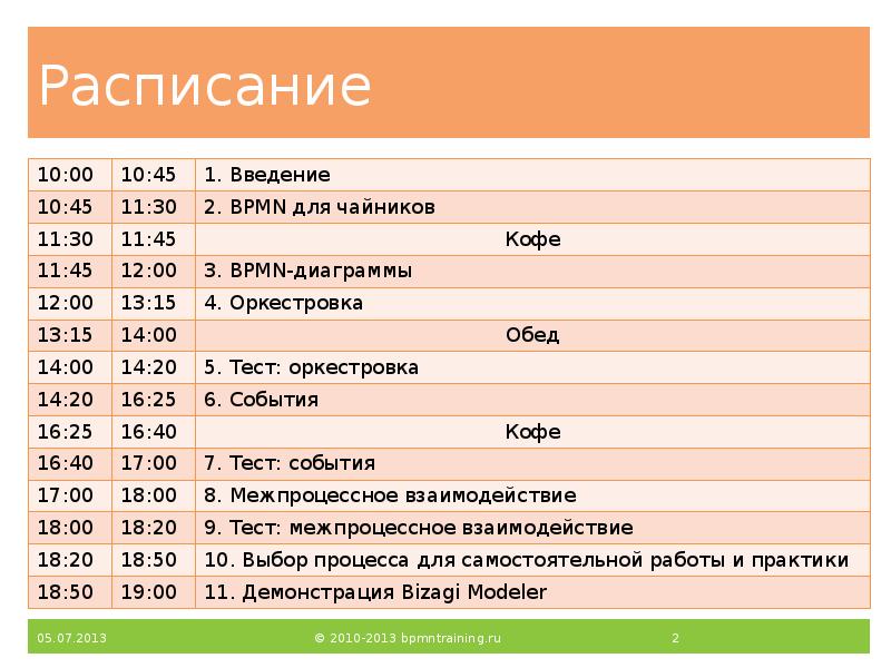 Расписание Расписание