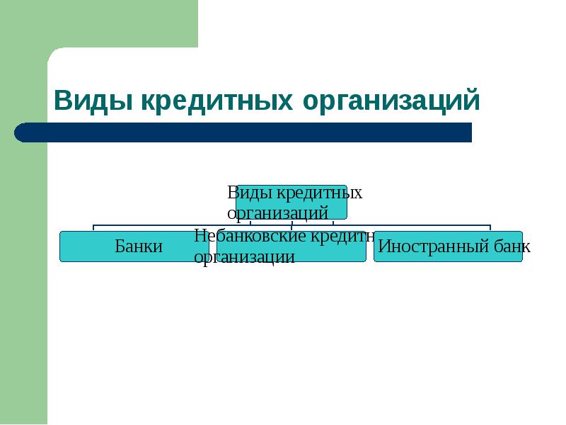 Статус кредита. Организационно-правовые формы кредитных организаций. Правовой статус и виды кредитных организаций.