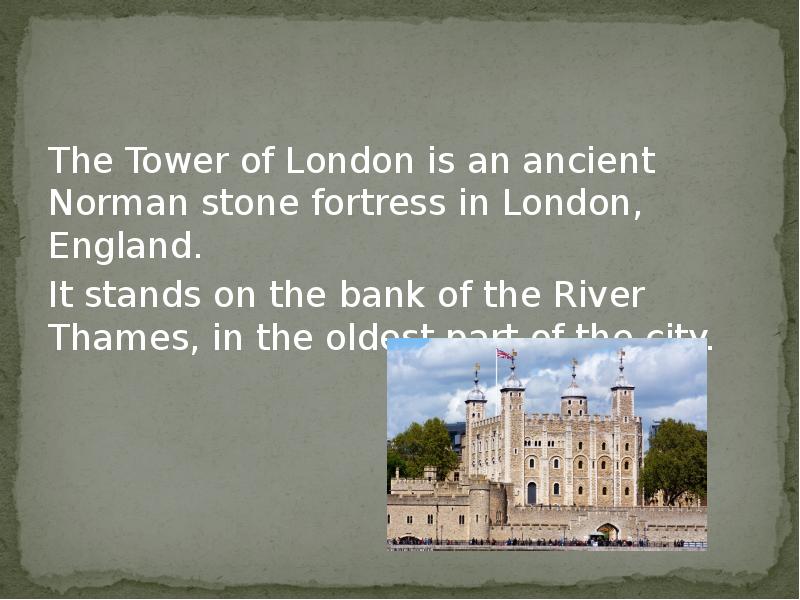 The tower of london презентация на английском с переводом