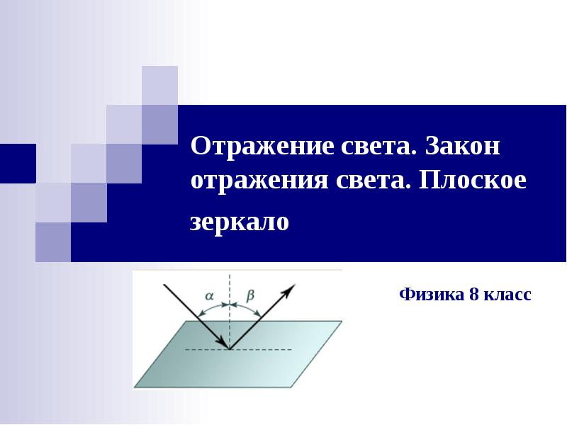 Презентация по физике 8 класс плоское зеркало