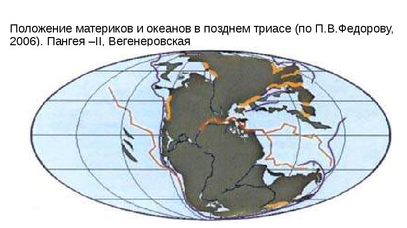 Карта триасового периода