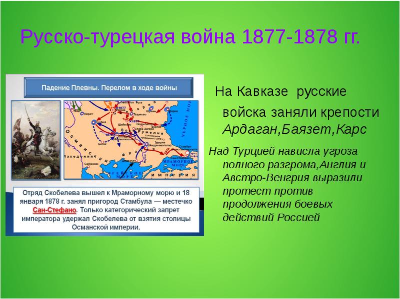 Русско турецкая война 1877 1878 карта боевых действий