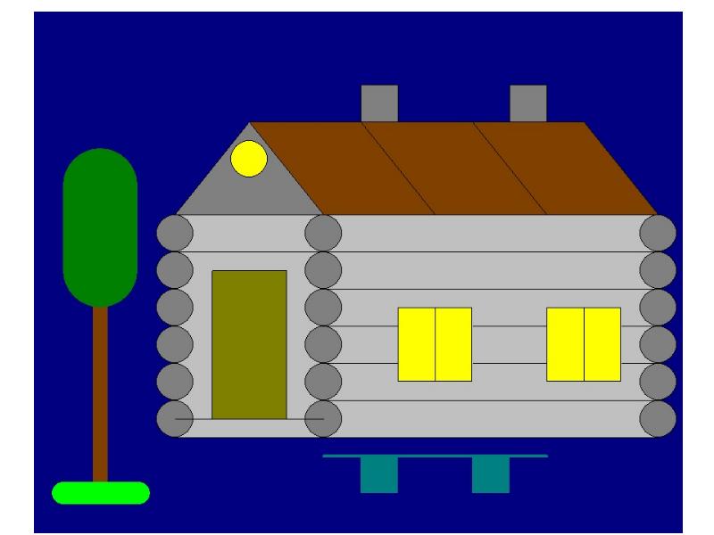 Как нарисовать домик в паскале абс