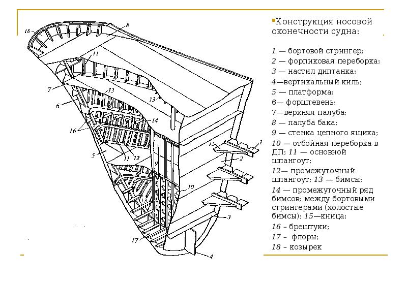 Конструктивный чертеж корпуса судна