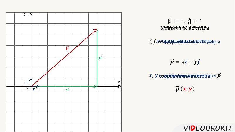 Координаты вектора m. У каких векторов координата x = 0?.