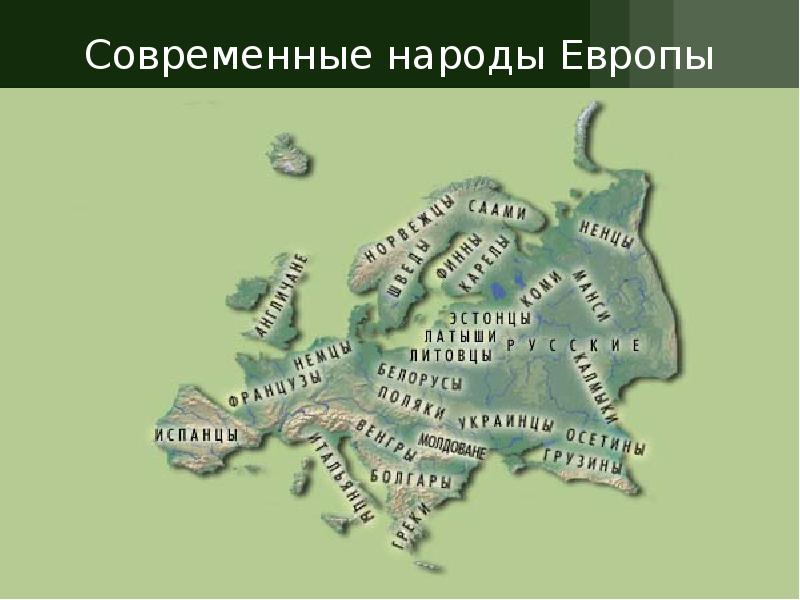 Современные народы Европы Современные народы Европы