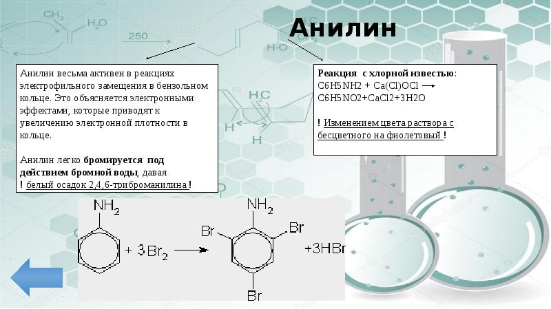 Анилин и вода реакция. Анилин caocl2. Окисление анилина хлорной известью. Анилин плюс хлорная известь. Анилин с хлорной водой.