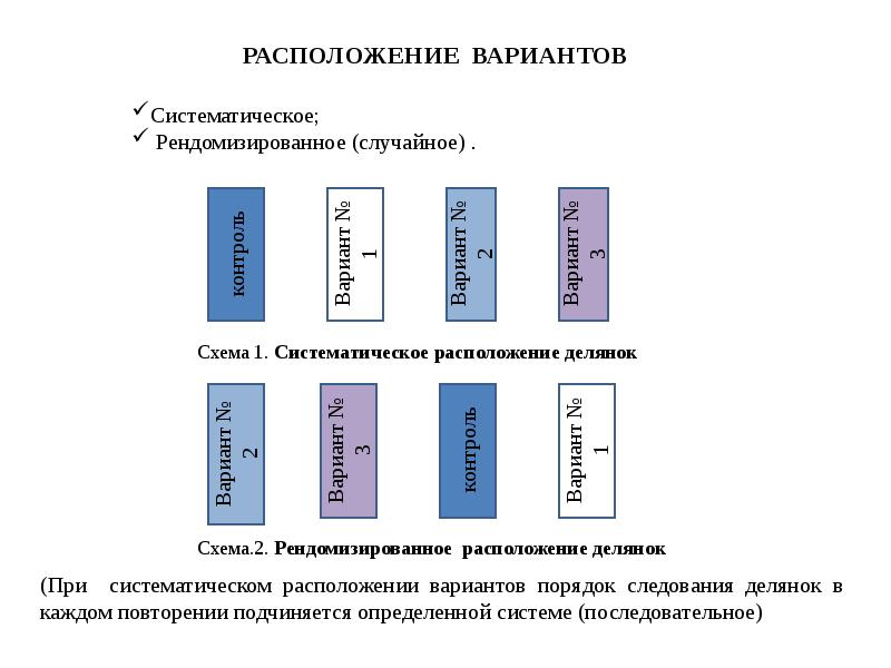 Расположить способ. Систематическое размещение вариантов в опыте. Систематическое расположение делянок. Методы размещения делянок в опыте. Схема размещения делянок.