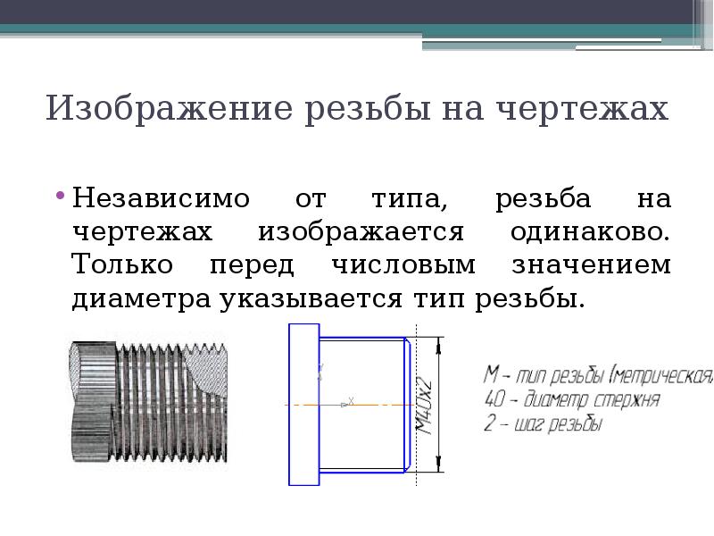 Резьба м10 обозначение на чертеже