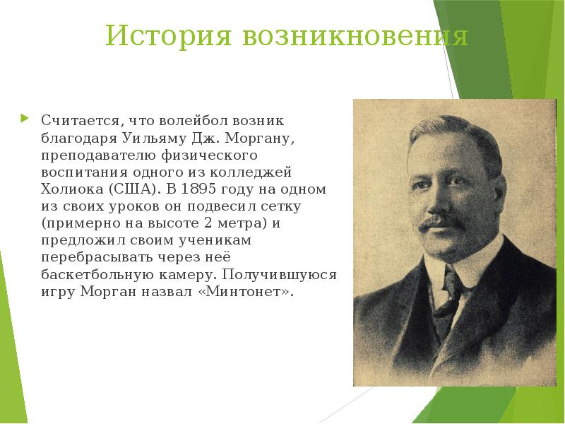 Возникнуть считать. Создатель игры волейбол. Кто создал волейбол кратко. История зарождения игры волейбол. Когда создали игру волейбол.