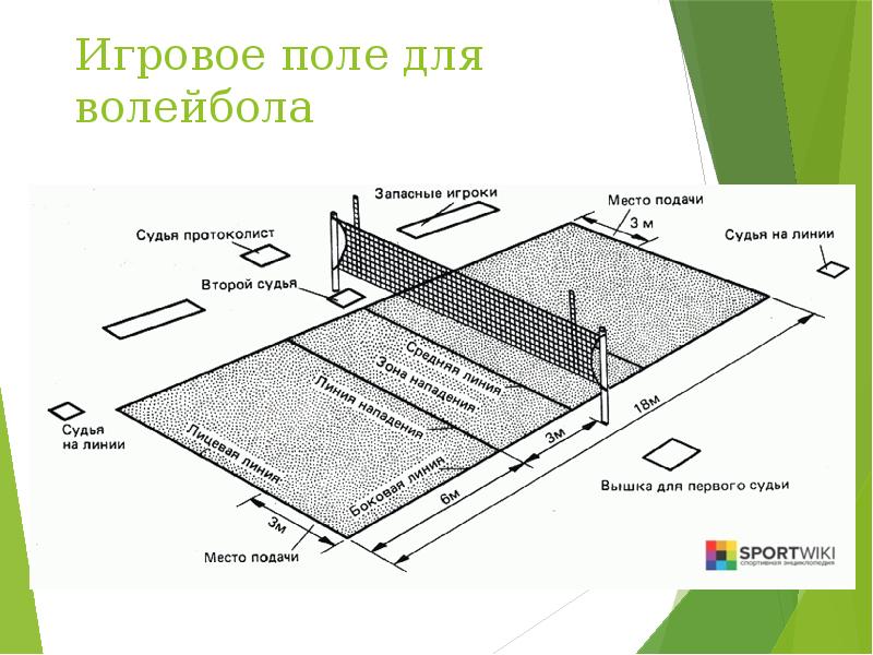 Площадка для волейбола размеры