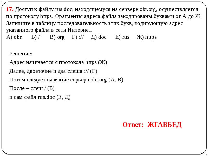 Последовательность букв кодирующую адрес указанного файла