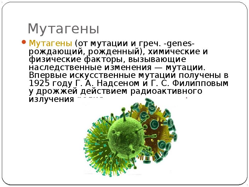 Мутации и мутагены презентация