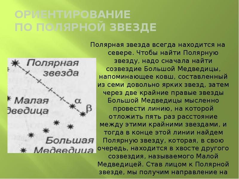 Как ориентироваться по полярной звезде