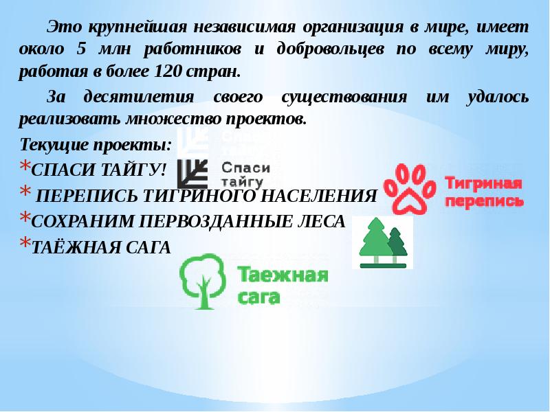 Международные природоохранные организации презентация