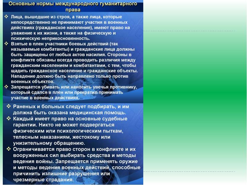 Международная защита прав человека в условиях военного времени презентация 10 класс право