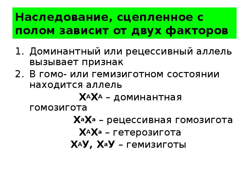 Презентация наследование сцепленное с полом наследование