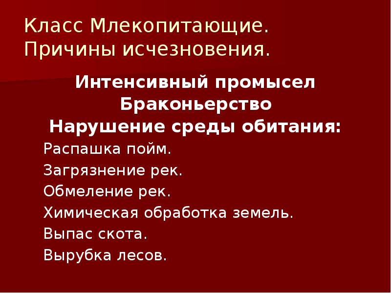 Презентацию проекта об исчезающих видах млекопитающих и мерах по их охране