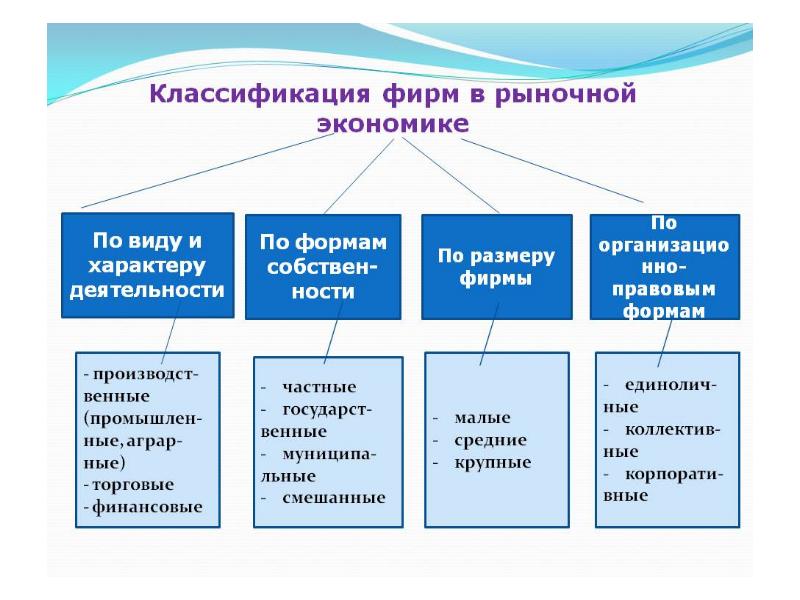 Виды фирм презентация 10 класс экономика