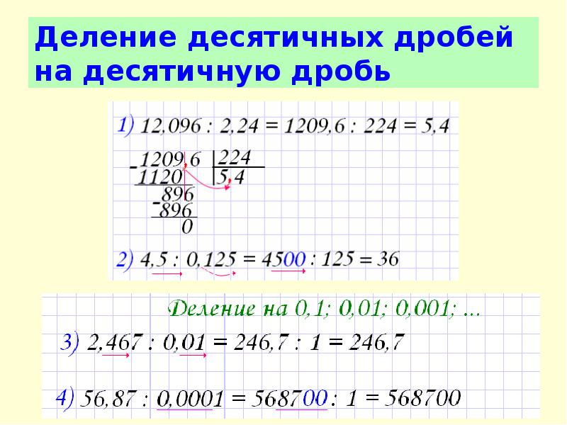 Деление десятичных дробей на десятичную дробь презентация