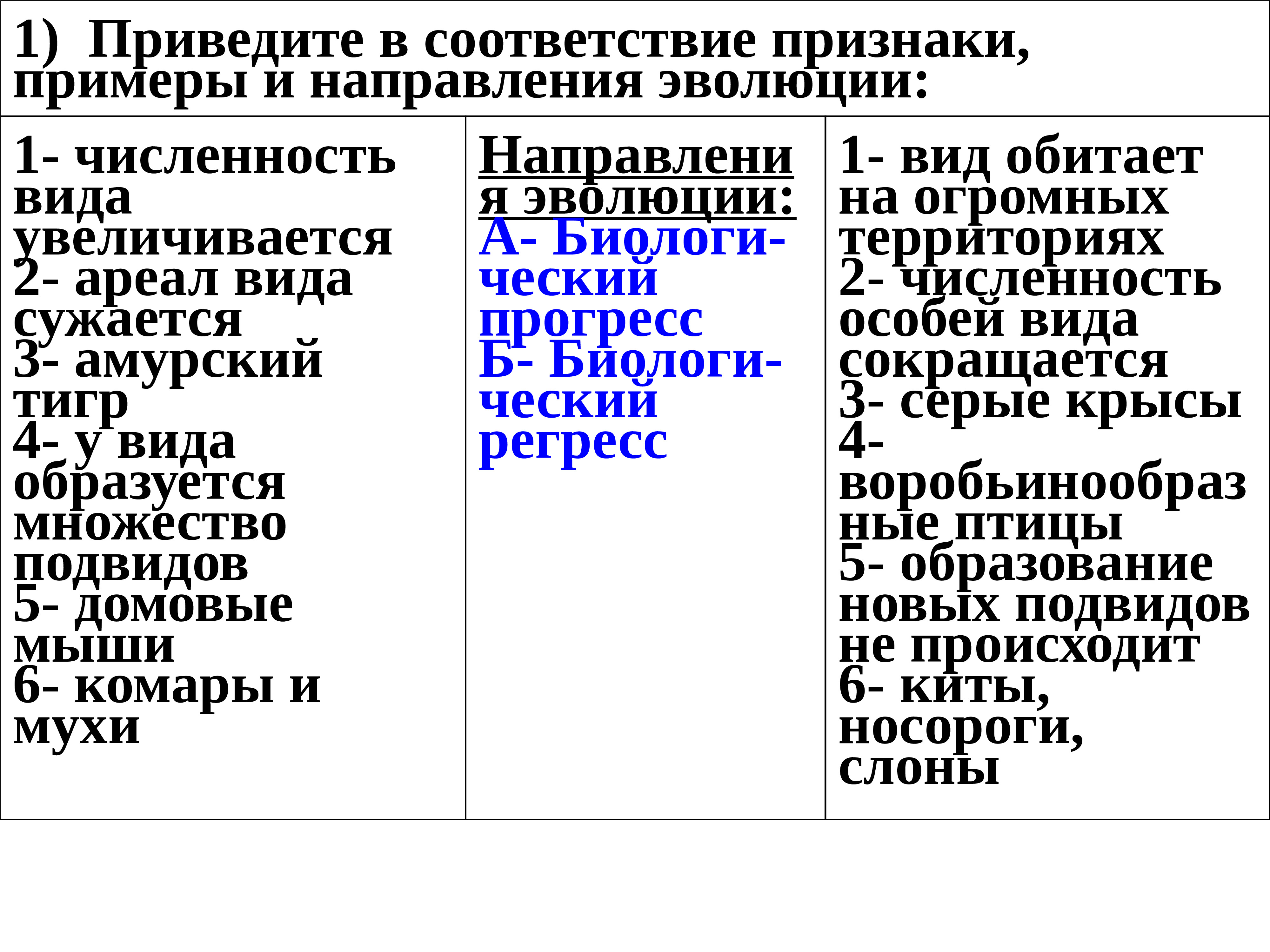 Основные направления эволюции презентация