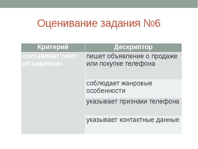 Оценивание задания №6