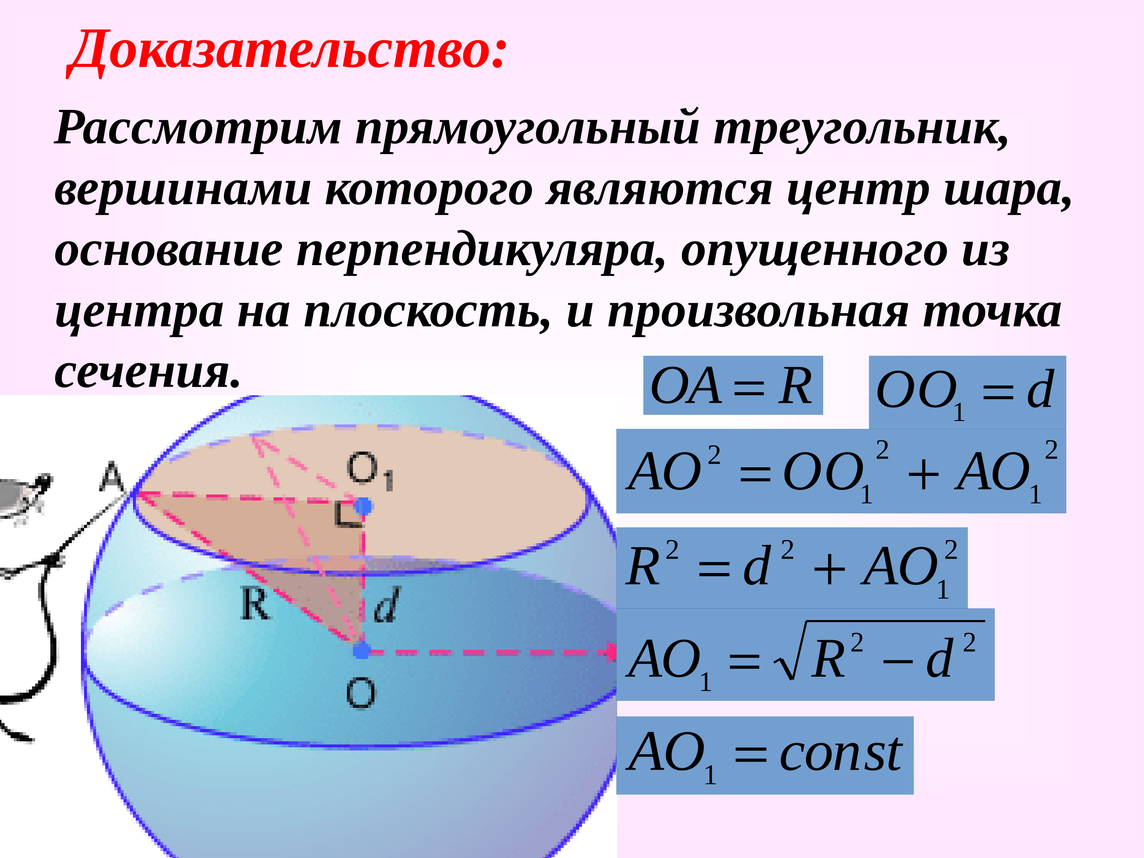 Шар и сфера их сечения