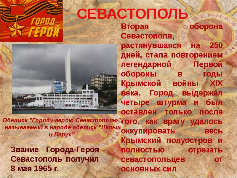 Города герой презентация