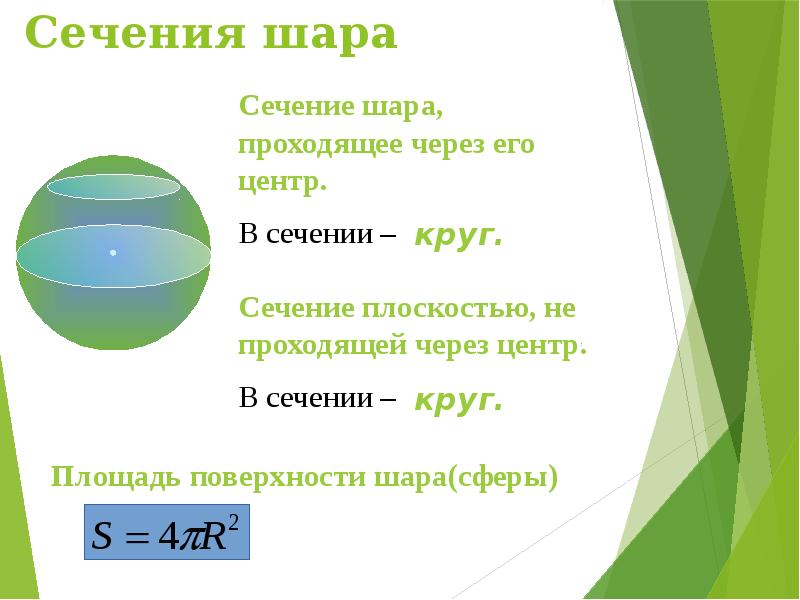 Плоскость проходящая через центр. Площадь сечения шара формула. Площадь поперечного сечения шарика. Площадь сечения шара плоскостью формула. Формула для нахождения сечения шара.