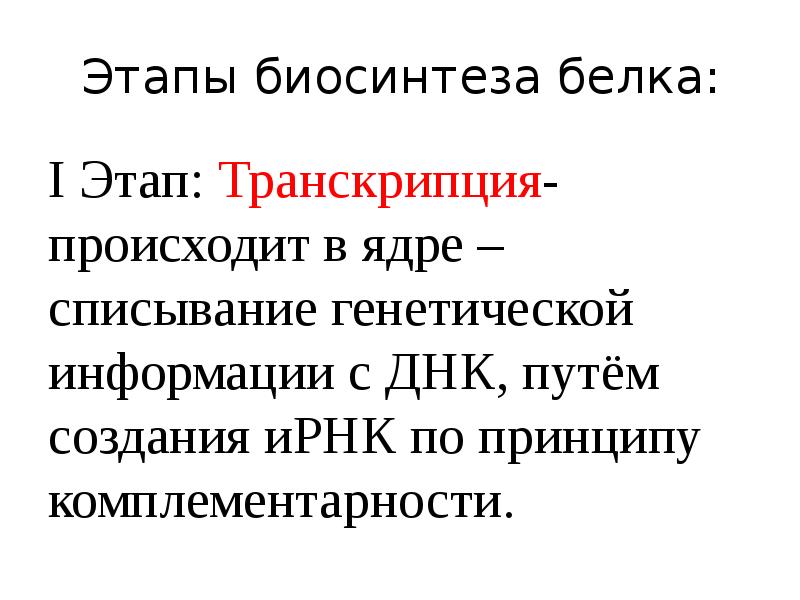 Презентация биосинтез белка 11 класс