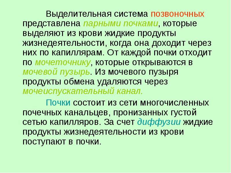 Органы выделения 7 класс презентация