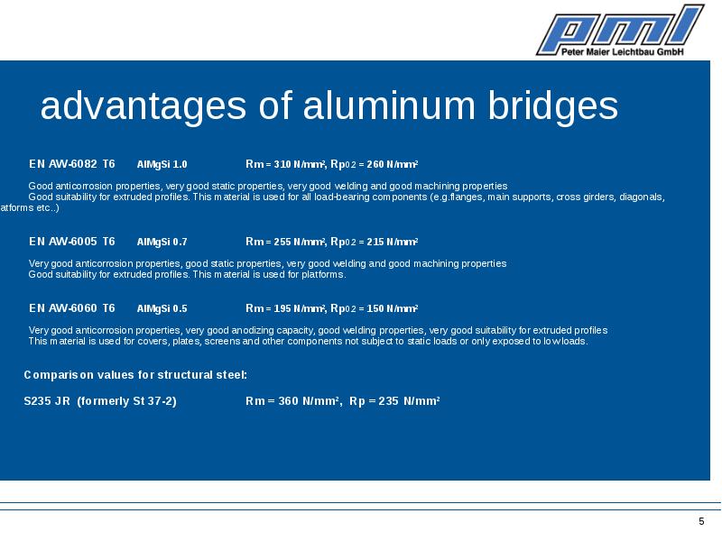 EN AW-6082 T6 AlMgSi 1.0 Rm = 310 N/mm², Rp0.2 = 260 N/mm²
EN AW-6082 T6 AlMgSi 1.0 Rm = 310 N/mm², Rp0.2 = 260 N/mm²
