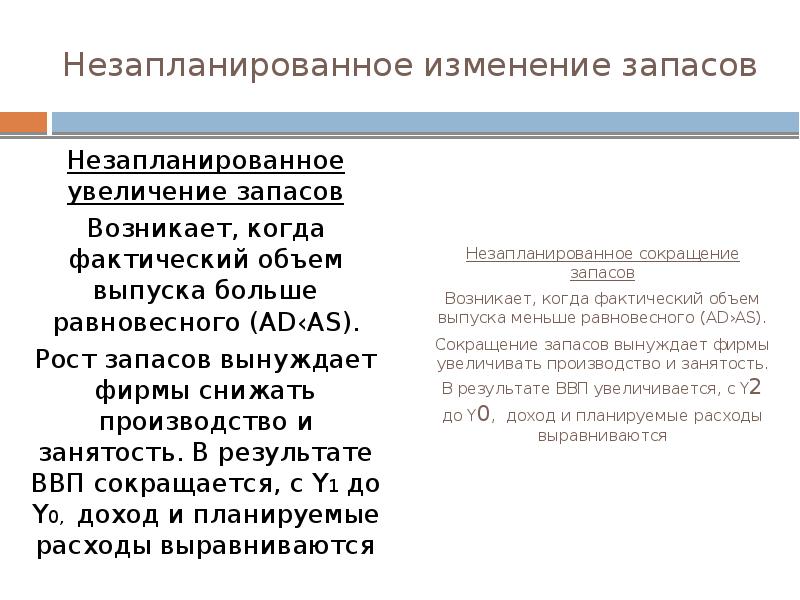 Увеличение запасов. Незапланированный прирост запасов продукции. Изменение запасов. Незапланированное изменение запасов. Формула незапланированного прироста запасов.