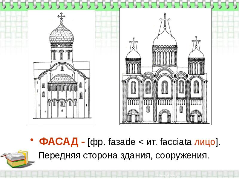Передняя лицевая сторона здания сооружения. Словарь архитектурных терминов фасады. архитектурные термины фасада здания. архитектурные термины в картинках для школьников. иллюстрированный словарь архитектурных терминов.
