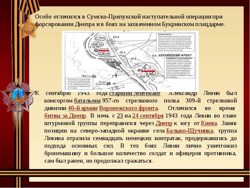 Форсирование днепра 1943 презентация