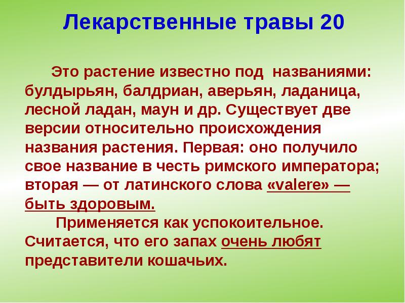 Лекарственные травы 20 Лекарственные травы 20