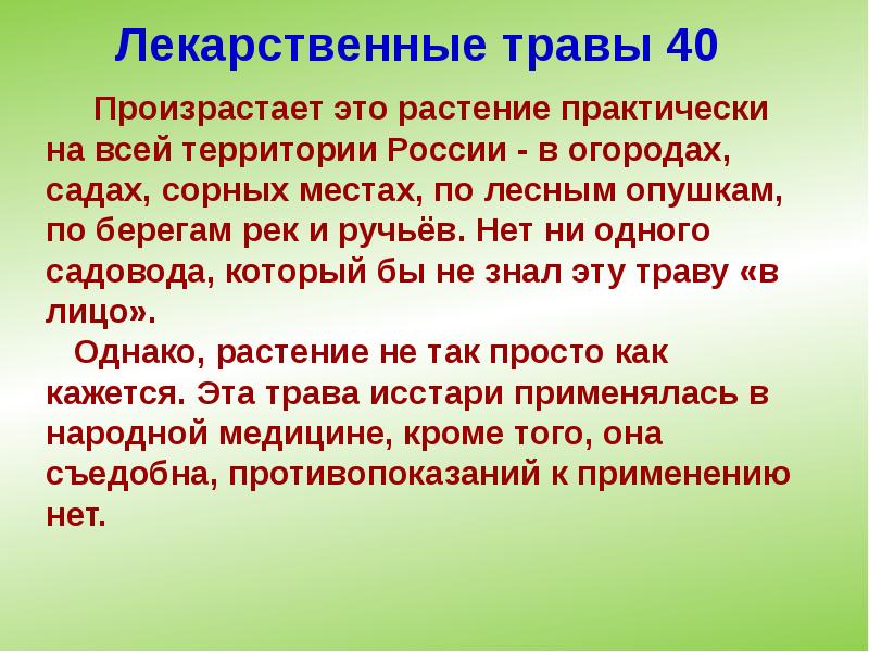 Лекарственные травы 40 Лекарственные травы 40