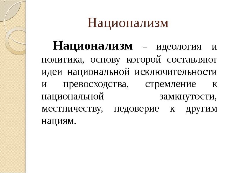 Национальная идеология. Идеология национализма.