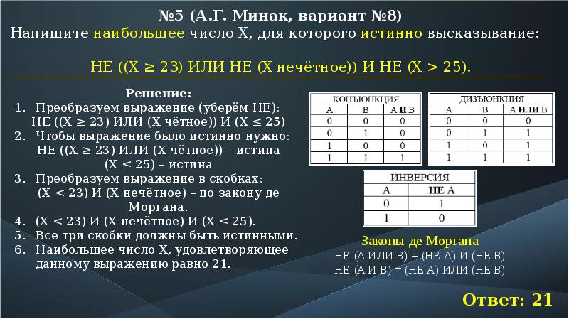 Х больше 11. Наибольшее и наименьшее число x. Напишите наибольшее число для которого истинно высказывание. Напишите наименьшее число. Напишите наименьшее число х для которого ложно.